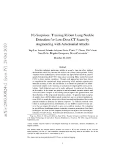 No Surprises: Training Robust Lung Nodule Detection for Low-Dose CT
  Scans by Augmenting with Adversarial Attacks