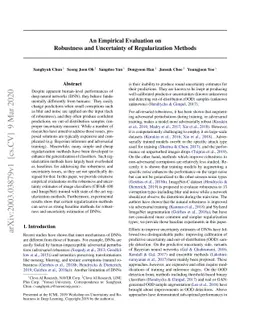 An Empirical Evaluation on Robustness and Uncertainty of Regularization
  Methods