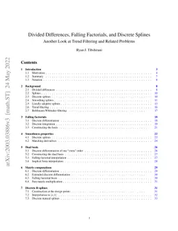 Divided Differences, Falling Factorials, and Discrete Splines: Another
  Look at Trend Filtering and Related Problems