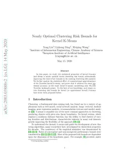 Nearly Optimal Clustering Risk Bounds for Kernel K-Means