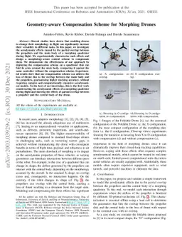 Geometry-aware Compensation Scheme for Morphing Drones