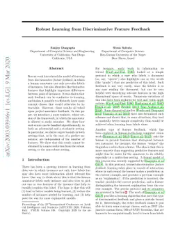 Robust Learning from Discriminative Feature Feedback