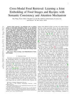Cross-Modal Food Retrieval: Learning a Joint Embedding of Food Images
  and Recipes with Semantic Consistency and Attention Mechanism