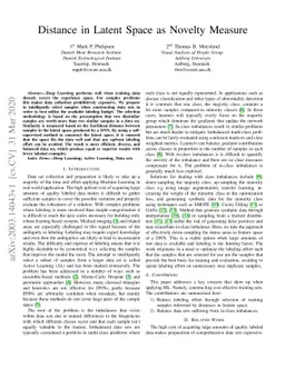 Distance in Latent Space as Novelty Measure