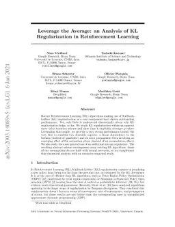 Leverage the Average: an Analysis of KL Regularization in RL
