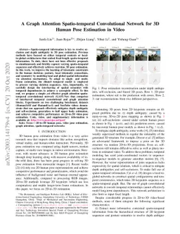 A Graph Attention Spatio-temporal Convolutional Network for 3D Human
  Pose Estimation in Video