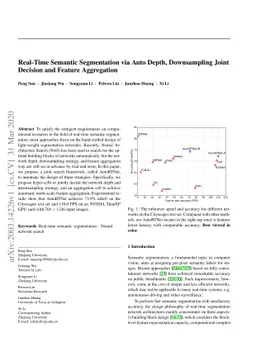 Real-Time Semantic Segmentation via Auto Depth, Downsampling Joint
  Decision and Feature Aggregation