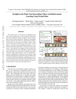 Straight to the Point: Fast-forwarding Videos via Reinforcement Learning
  Using Textual Data