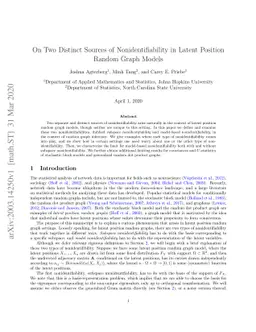 On Two Distinct Sources of Nonidentifiability in Latent Position Random
  Graph Models