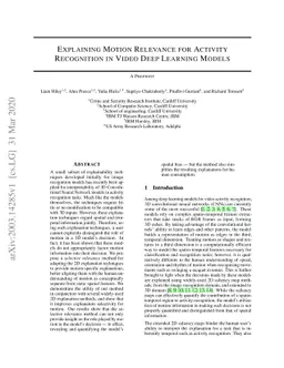 Explaining Motion Relevance for Activity Recognition in Video Deep
  Learning Models