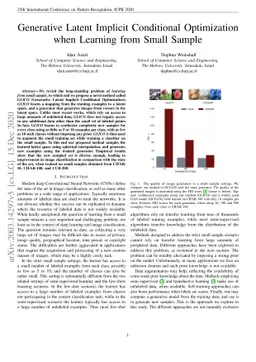 Generative Latent Implicit Conditional Optimization when Learning from
  Small Sample