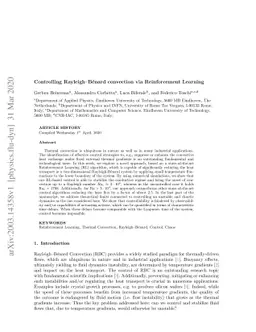 Controlling Rayleigh-Bénard convection via Reinforcement Learning