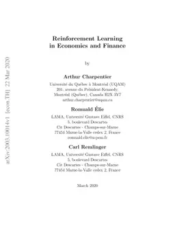 Reinforcement Learning in Economics and Finance