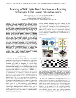 Learning to Walk: Spike Based Reinforcement Learning for Hexapod Robot
  Central Pattern Generation