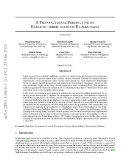 A Transactional Perspective on Execute-order-validate Blockchains