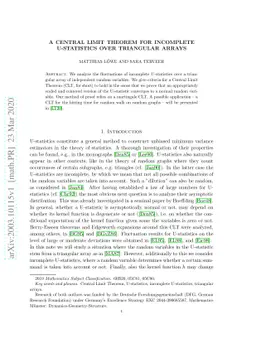 A Central Limit Theorem for incomplete U-statistics over triangular
  arrays