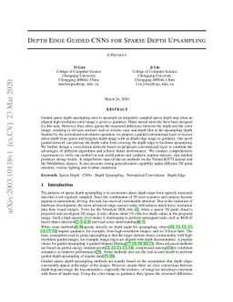 Depth Edge Guided CNNs for Sparse Depth Upsampling