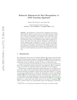 Balanced Alignment for Face Recognition: A Joint Learning Approach