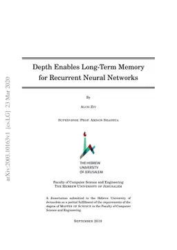 Depth Enables Long-Term Memory for Recurrent Neural Networks