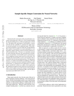 Sample-Specific Output Constraints for Neural Networks