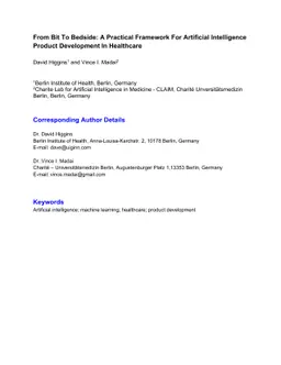 From Bit To Bedside: A Practical Framework For Artificial Intelligence
  Product Development In Healthcare