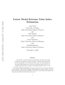 Latent Model Extreme Value Index Estimation