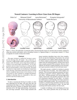 Neural Contours: Learning to Draw Lines from 3D Shapes