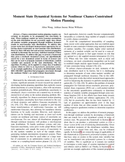 Moment State Dynamical Systems for Nonlinear Chance-Constrained Motion
  Planning