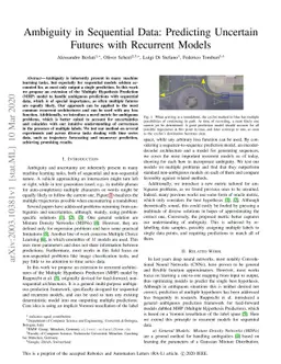 Ambiguity in Sequential Data: Predicting Uncertain Futures with
  Recurrent Models