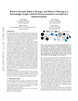 What is Normal, What is Strange, and What is Missing in a Knowledge
  Graph: Unified Characterization via Inductive Summarization