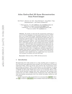 Atlas: End-to-End 3D Scene Reconstruction from Posed Images