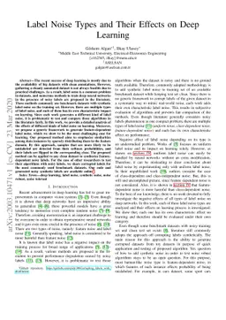 Label Noise Types and Their Effects on Deep Learning