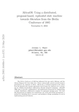 AfricaOS: Using a distributed, proposal-based, replicated state machine
  towards liberation from the Berlin Conference of 1885