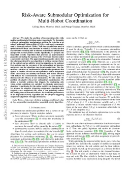 Risk-Aware Submodular Optimization for Multi-Robot Coordination