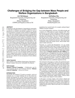 Challenges of Bridging the Gap between Mass People and Welfare
  Organizations in Bangladesh