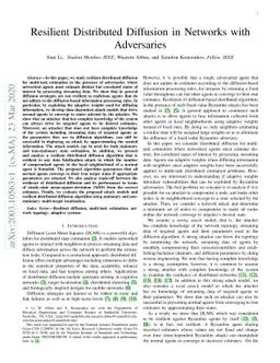 Resilient Distributed Diffusion in Networks with Adversaries