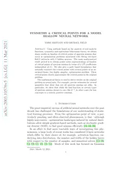 Symmetry & critical points for a model shallow neural network