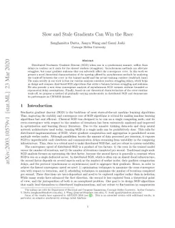 Slow and Stale Gradients Can Win the Race