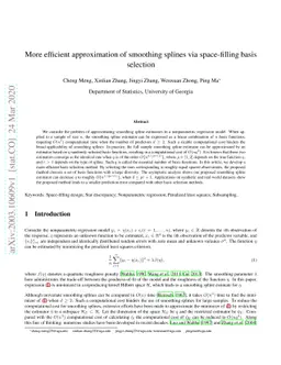 More efficient approximation of smoothing splines via space-filling
  basis selection