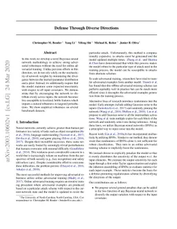 Defense Through Diverse Directions