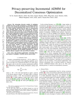 Privacy-preserving Incremental ADMM for Decentralized Consensus
  Optimization