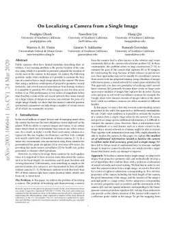 On Localizing a Camera from a Single Image