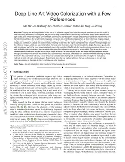 Deep Line Art Video Colorization with a Few References