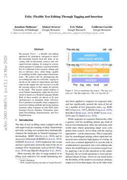 Felix: Flexible Text Editing Through Tagging and Insertion