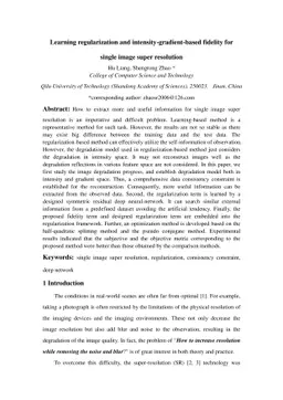 Learning regularization and intensity-gradient-based fidelity for single
  image super resolution