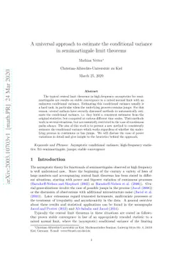 A universal approach to estimate the conditional variance in
  semimartingale limit theorems