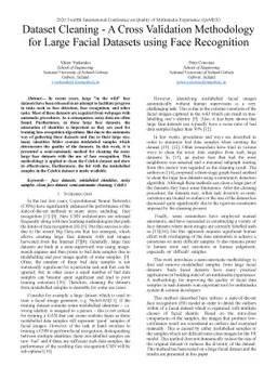 Dataset Cleaning -- A Cross Validation Methodology for Large Facial
  Datasets using Face Recognition