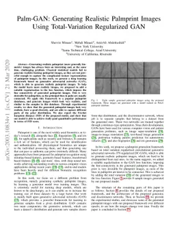 Palm-GAN: Generating Realistic Palmprint Images Using Total-Variation
  Regularized GAN