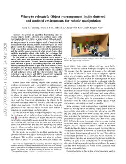 Where to relocate?: Object rearrangement inside cluttered and confined
  environments for robotic manipulation
