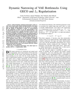 Dynamic Narrowing of VAE Bottlenecks Using GECO and L0 Regularization